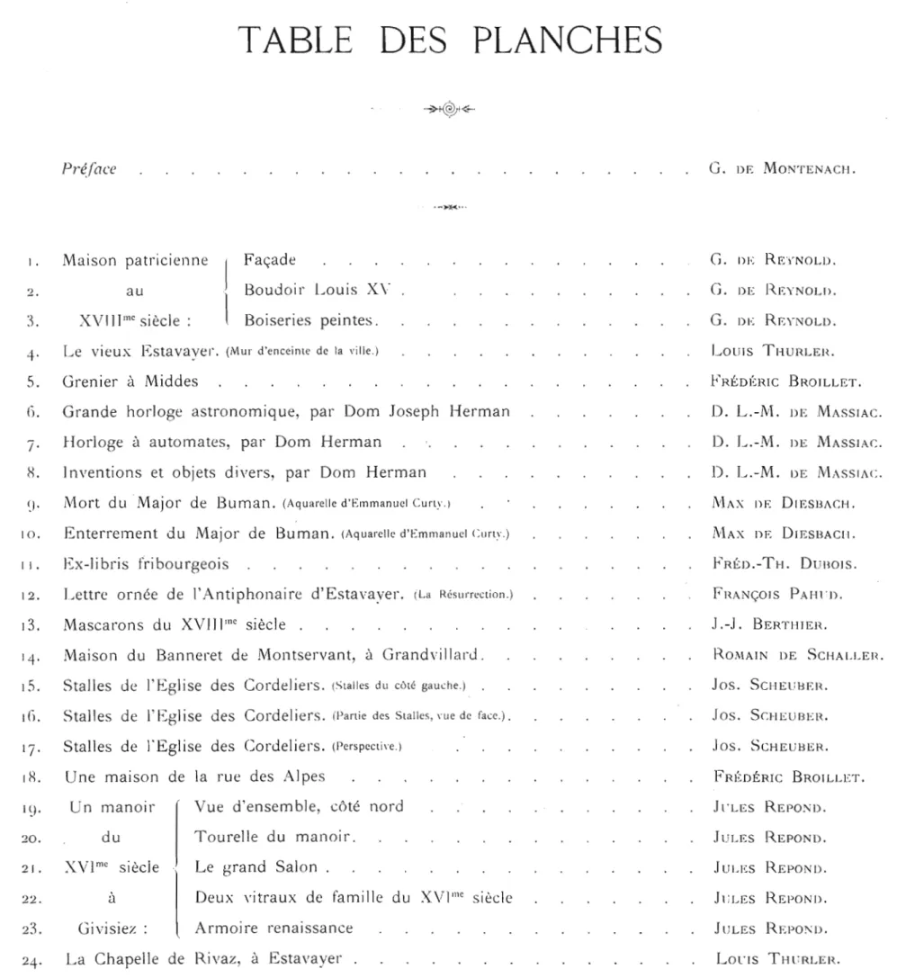 TABLE DES PLANCHES Préface ·-... &gt;-X--&lt;··· 1. Maison patricienne J Façade au Boudoir Louis XV l