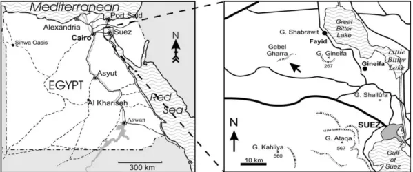 Fig. 1. Location of the Gebel Gharra section.