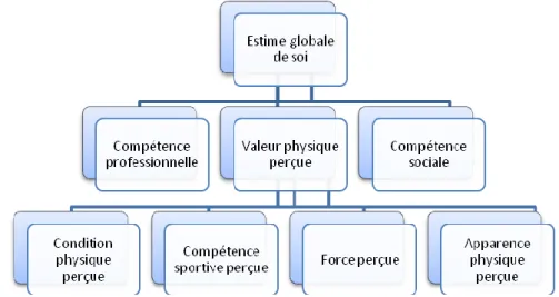 Figure 1 Modèle hiérarchique de l'estime de soi de Fox et Corbin 