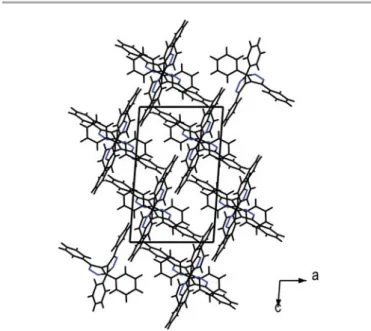 Fig. 2 Packing of 3,3 ’ ,5,5 ’ -tetraphenyl-1 H ,1 ’H -4,4 ’ -bipyrazole molecules in the crystal lattice of (1); view in the b -direction