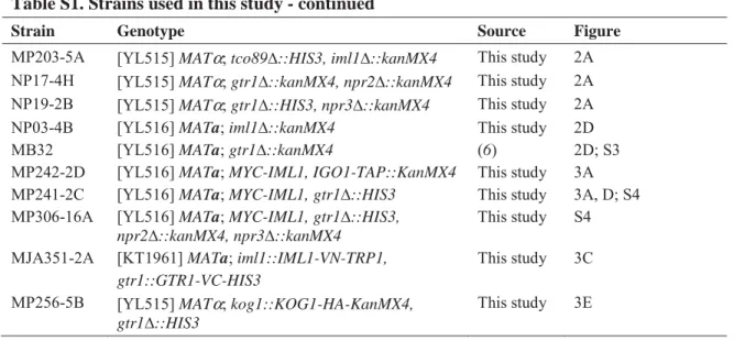 Table S1. Strains used in this study - continued