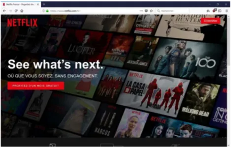 Figure 1. Page d’accueil du site de Netflix.