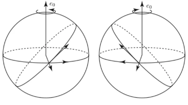 Fig. 2. Geodesics on the sphere