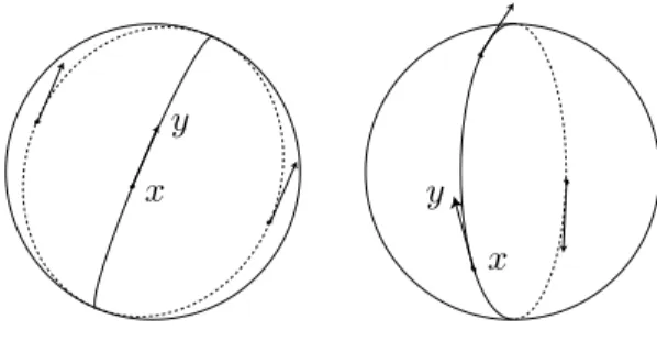 Figure 6 – A long and a short geodesic in L m