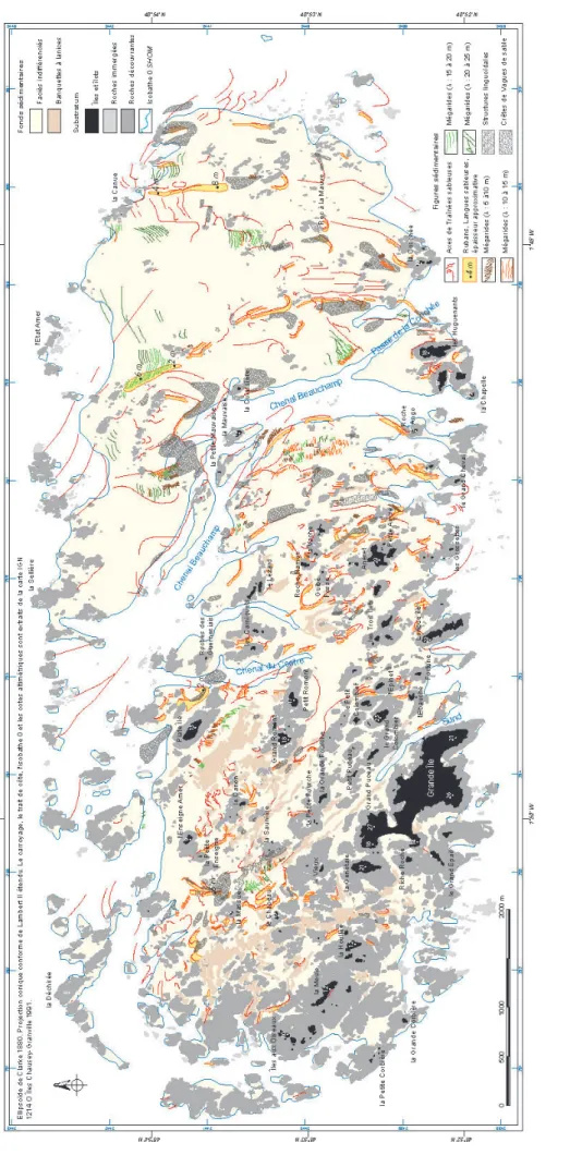 Fig. 5 - Figures sédimentaires de l'archipel de Chausey. Fig. 5 -  Sedimentary features of the Chausey archipelago.
