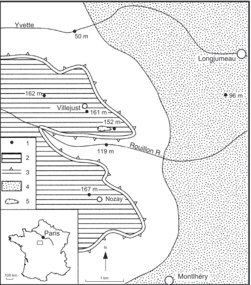 Fig. 3.- Cadre morphostructural de Villejust.