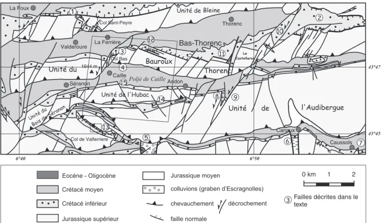 Fig. 3.-Schéma structural de la région de Caille, un musée naturel des paléofailles normales