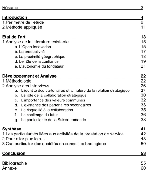 Table des matières Résumé  3  Introduction    4  1.Périmètre de l’étude  9  2.Méthode appliquée  11  Etat de l’art    13  1.Analyse de la littérature existante  15  a