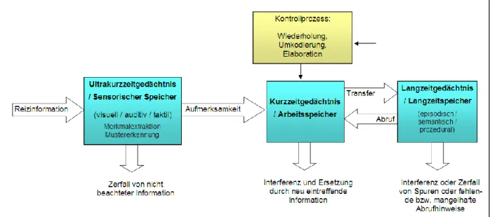 Abbildung 4: Multi-Speichermodell (basierend auf http://smarter-learning.de) 