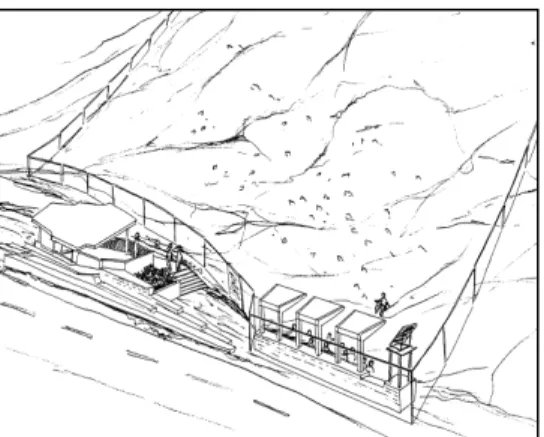 Figure 1.  Artist’s Rendition of Fencing Improvements  to Trackways at Dinosaur Ridge, Colorado 