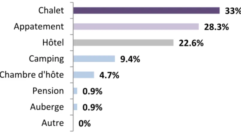 Figure 12 : Type d'hébergement des touristes 