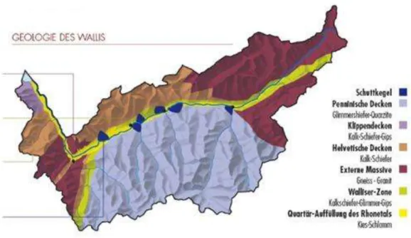 Abbildung 7: Geologie des Wallis 22                                                      