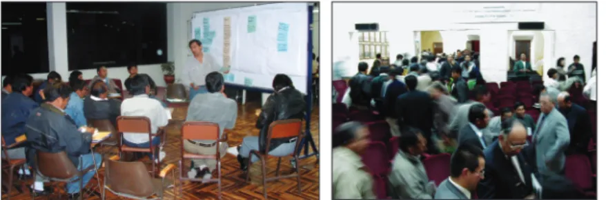 Figure 13:  Participatory  workshop on  Peruvian ASM  legislation.  Arequipa meeting.  (GAMA 2001)