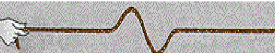 Figure 6:  Illustration des ondes S à l'aide d'une corde avec mouvements verticaux  de bas en haut et vice versa (source [18])