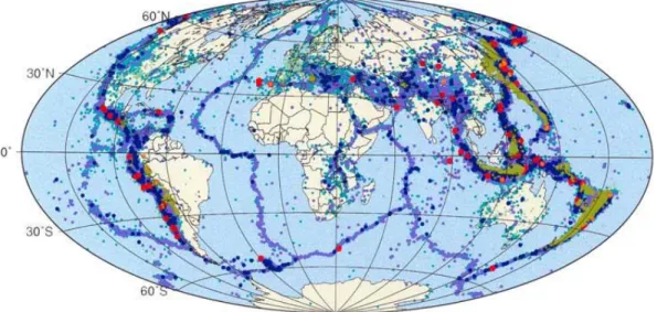 Figure 11: Cartographie mondiale des tremblements de terre (source [20]). 