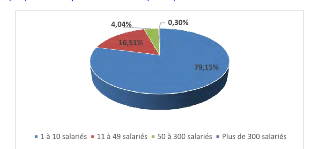 Graphique 3 :   Répartition des entreprises par nombre de salariés suivis en 2018 