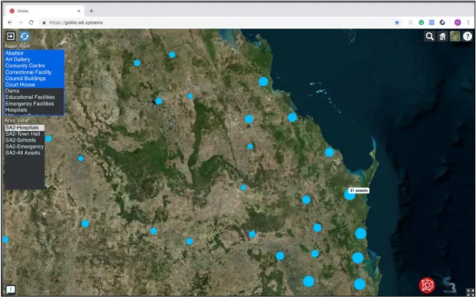 Figure 6. Exemple de la plateforme XDI pour cartographier les infrastructures critiques (NWS government  and Australian climate tech company XDI Cross Dependency Initiative, 2018) 