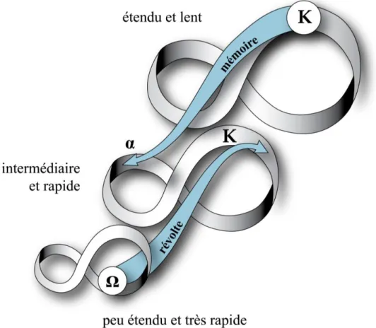 Figure 2. Représentation de la panarchie articulant trois niveaux de cycles adaptatifs