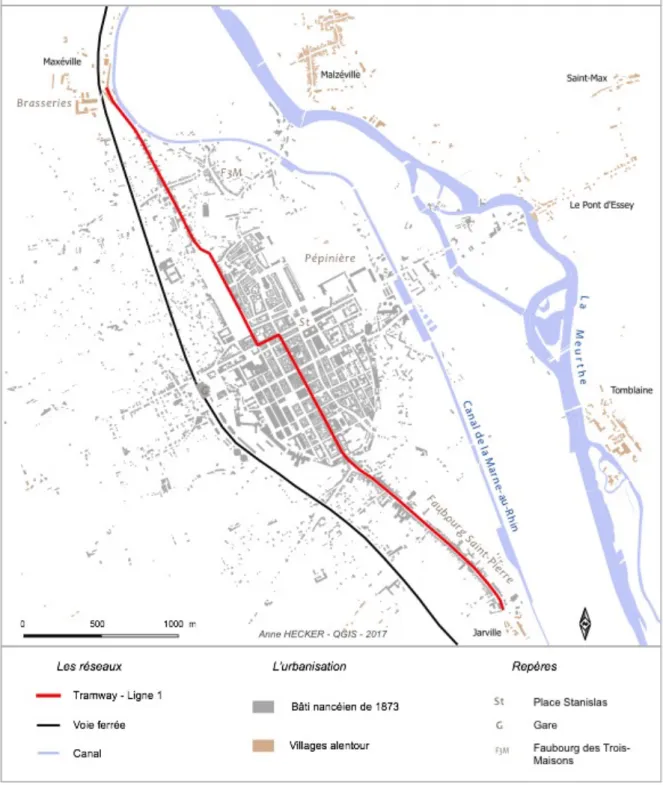 Fig. 1 – Nancy au moment de l’arrivée du tramway 