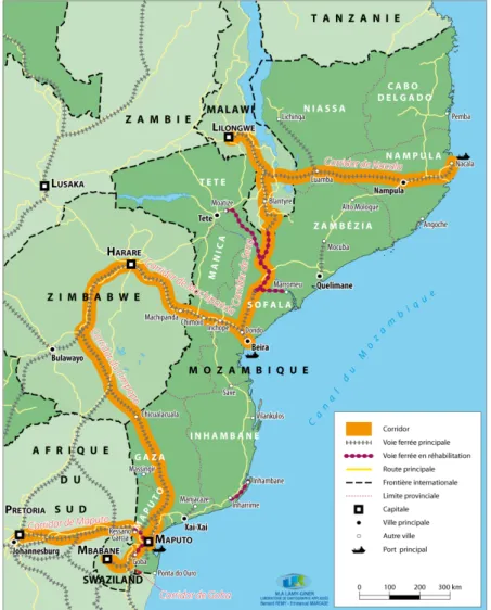 Fig. 1 - Les corridors mozambicains 