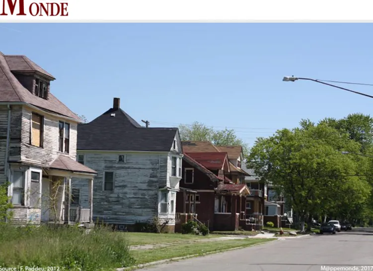 Figure 1. Les stigmates paysagers de la vacance foncière et immobilière (East Side, Detroit MI)