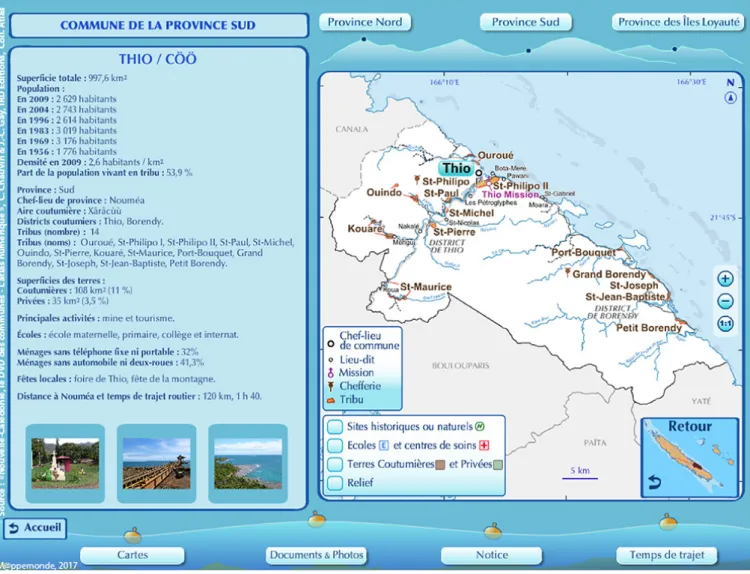 Figure 2. Fenêtre de présentation des communes.