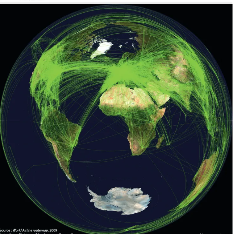 Figure 1. Les grandes routes aériennes mondiales.