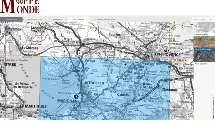 Figure 5. Fenêtre de téléchargement d’une carte d’état-major.