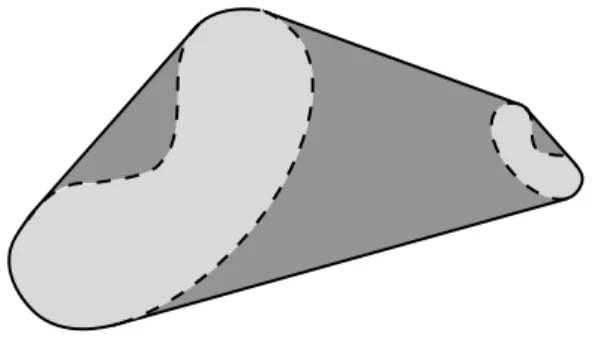 Figure 3.5: Enveloppe convexe (en sombre) d’un sous-ensemble (en clair)