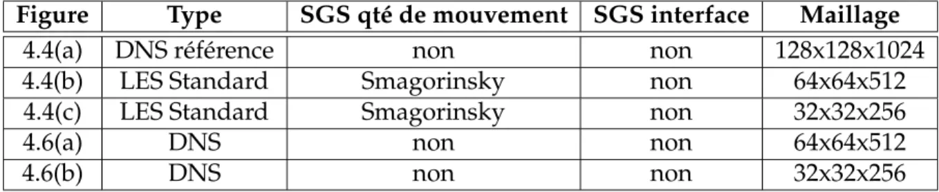 Figure Type SGS qt´e de mouvement SGS interface Maillage