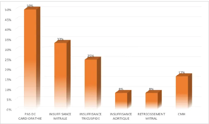 Figure 8 : Répartition des cardiopathies chez les patients 