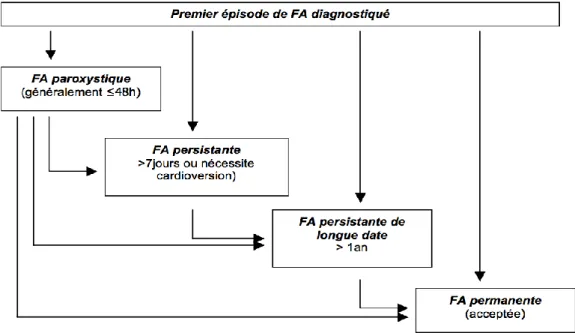 Figure 1 : Les différents types de fibrillation atriale. 