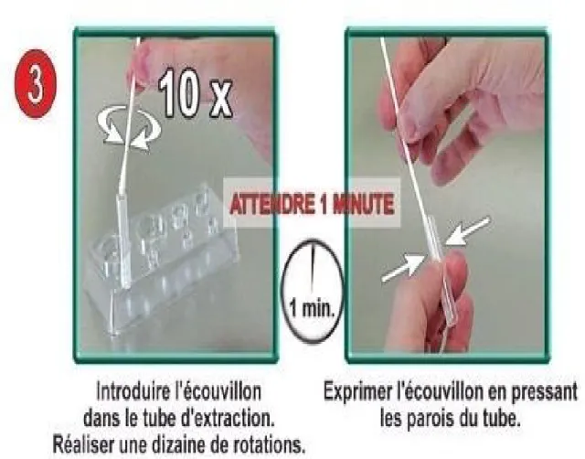Figure 5 : Imprégnation de l’écouvillon par les réactifs. 