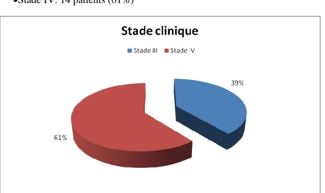 Figure 5 : Répartition de la population en stades cliniques 