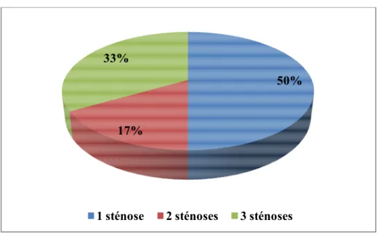 Figure 10 : Nombre de sténoses par patients. 