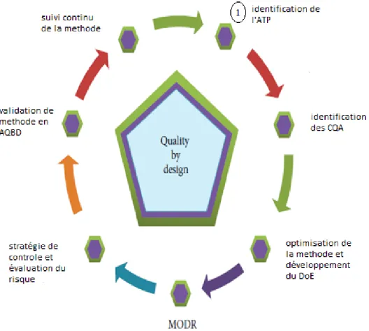 Figure 13 : les outils et le cycle de vie de l’AQbD 
