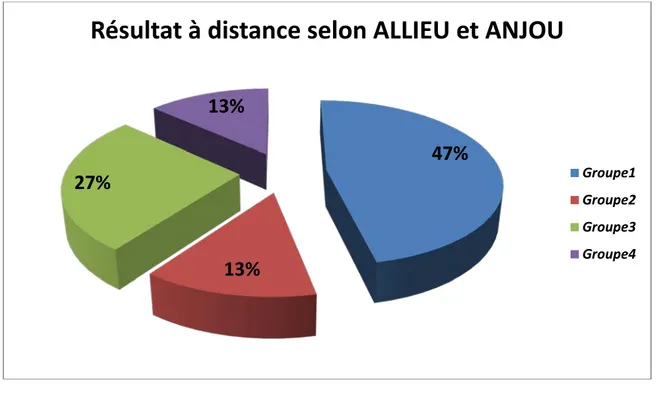 Graphique 18 : Répartition des résultats à distance selon ALLIEU et D’ANJOU 