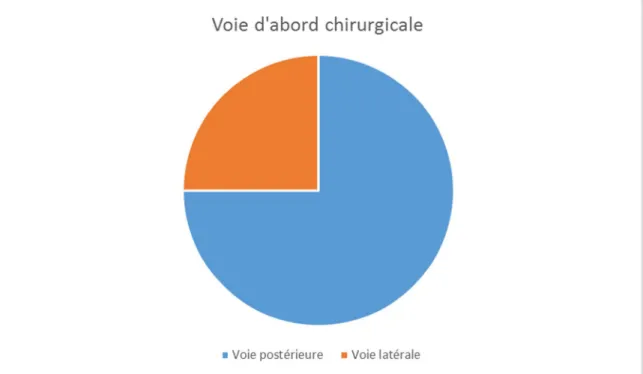 Figure 9:Répartition selon la voie d’abord chirurgicale . 