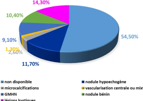 Figure 5 : aspects échographiques au moment du diagnostic        