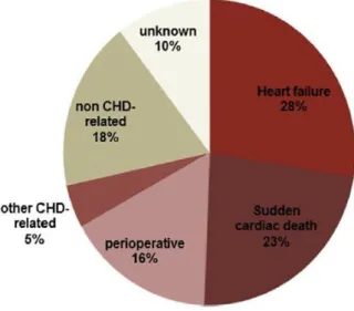 Figure 1: Causes de décès chez les ACHD selon le registre national allemand [11] 