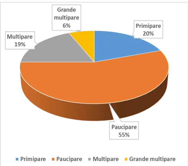 Figure 5 : Répartition des parturientes selon la parité 