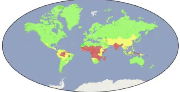 Figure 3: Carte de la répartition du Paludisme   Pas de transmission du paludisme 