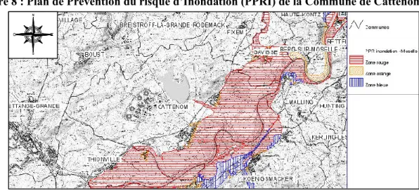 Figure 8 : Plan de Prévention du risque d’Inondation (PPRI) de la Commune de Cattenom 