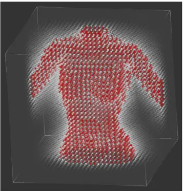 Figure 3.7: Point rendering of a 32 × 32 × 32 distance field computed for the top of a woman body