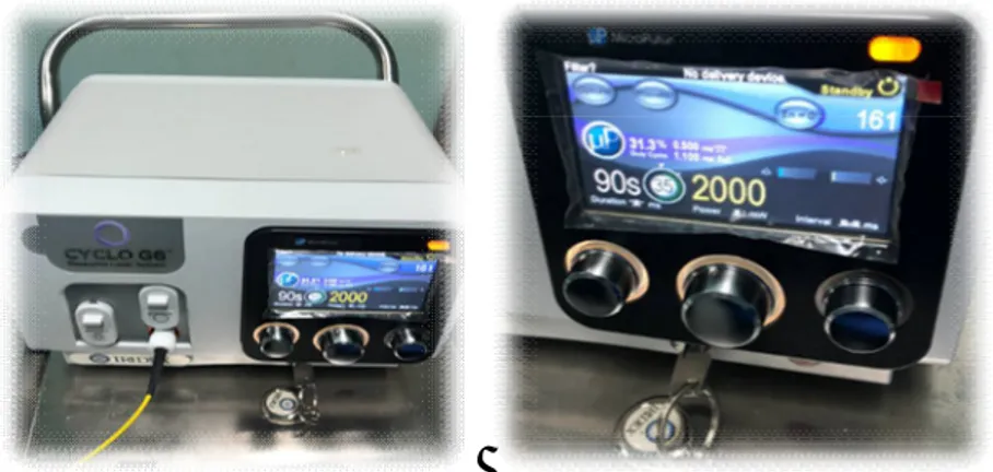 Figure 7:Laser IRIDEX Cyclo G6 (Console avec écran d’affichage) 