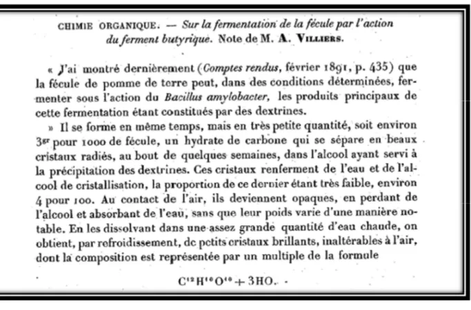 Figure 2 : Extrait du compte rendu hebdomadaire des séances   de l’académie des sciences [10]