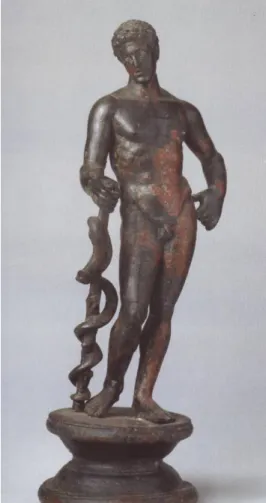 Figure 4 : Statue en Bronze, représentant Esculape,  au Musée Archéologique de Rabat. 