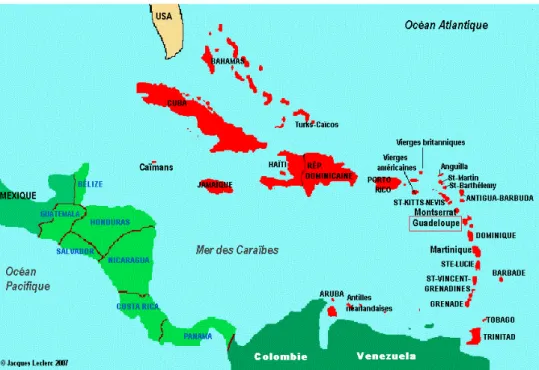 Figure 2 : Carte de Guadeloupe. Crédit GwadaPlans. 