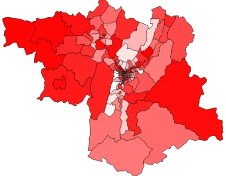 Fig. 4: La carte th´ ematique en 2D