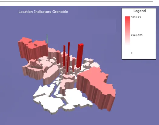 Fig. 5: La carte th´ ematique en 3D
